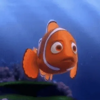 🫤 Nemo Finding Nemo poisson, dessin animé, animé, orange, océan, némo telegram sticker