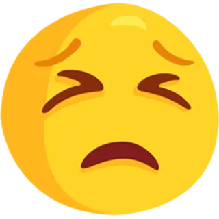 😖 Emoji, Triste, Visage, Jaune, Expression telegram sticker