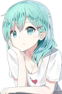✔ Аниме, Девушка, Мило, Иллюстрация, Мультфильм, Манга, Портрет telegram sticker
