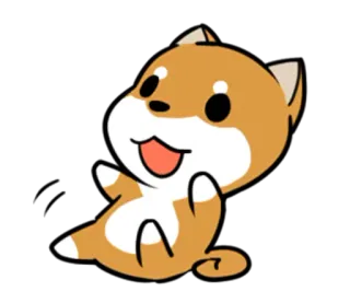 😃 Hund, Welpe, süß, Shiba Inu, Cartoon, Tier whatsapp sticker