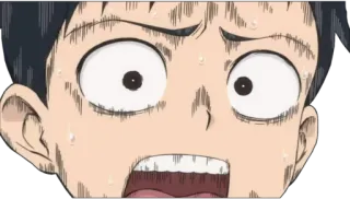 😱 anime, scioccato, sorpreso, faccia, reazione, sudore telegram sticker
