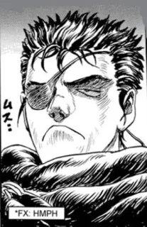 🖤 Guts Berserk *FX: HMPH anime, manga, warrior, one-eyed, scars whatsapp sticker