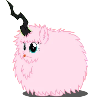 🦄 cartoon, pink, cute, pony, fluffy, monster, antlers telegram sticker