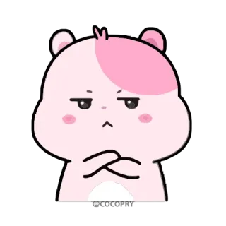 😒 хомяк, милый, розовый, мультфильм, настроение, выражение telegram sticker