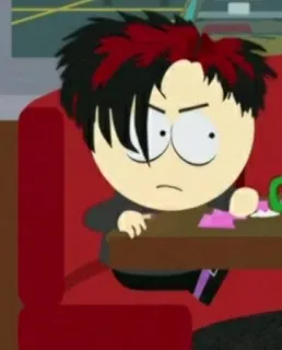 🖕 Goth Kid South Park Goth, Goth Kid, South Park, Cartoon, Emo telegram sticker