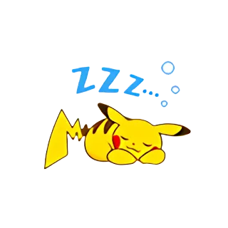 😴 Pikachu Pokemon ZZZ... Pikachu, Pokémon, sono, dormindo, zzz, desenho animado, anime, fofo whatsapp sticker