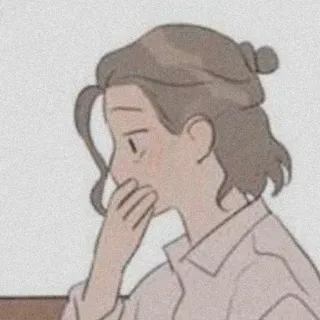 🎞 Dibujo animado, Mujer, Triste, Pensativa telegram sticker