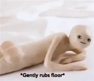 🙂 Clay man Gently rubs floor whatsapp sticker