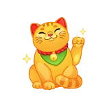 🤑 chat, maneki neko, chat porte bonheur, chance, porte bonheur whatsapp sticker