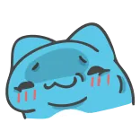 🙃 cat, animal, cute, happy, blue, sticker telegram sticker
