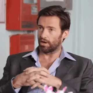 🐺 Hugh Jackman actor, man, portrait, celebrity, Hugh Jackman whatsapp sticker