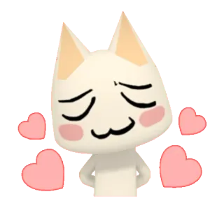 🥰 gatto, animal crossing, carino, amore, cuore, arrossire telegram sticker