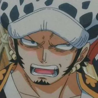 ⚜ Trafalgar Law One Piece 动漫, 海贼王, 特拉法尔加·罗, 角色, 生气, 海盗 telegram sticker