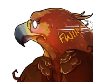 😲 FWIP! pássaro, águia, movimento, suor, surpreso whatsapp sticker