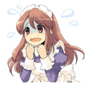 😥 アニメ, メイド, 心配, 漫画, 女性, 女の子 telegram sticker