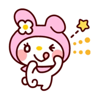 😋 My Melody My Melody, cartoon, kawaii, cute, animal, bunny telegram sticker