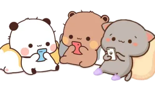 🍩 süß, tiere, smartphone, freunde, kawaii telegram sticker