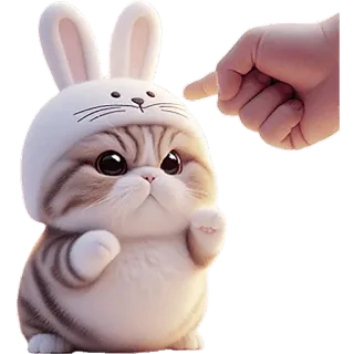 😤 猫, 兔子, 可爱, 动物, 宠物, 卡哇伊 telegram sticker