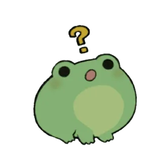 😀 개구리, 물음표, 초록색, 동물, 귀여운, 생각하는, 혼란스러운 telegram sticker