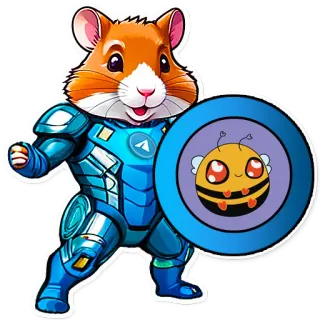 🎮 criceto, ape, scudo, cartone animato, armatura, animale telegram sticker