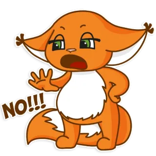 😤 NO!!! fox, cartoon, animal, no, disapproval, rejection telegram sticker