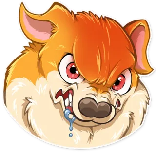 😡 en colère, chien, fou, dessin animé, animal, expression, mème, rage whatsapp sticker