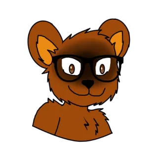 🐻 ours, lunettes, dessin animé, animal whatsapp sticker