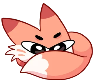 👀 fox, cartoon, animal, sleepy, cute telegram sticker