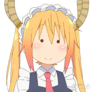 🙂 Tohru Miss Kobayashi's Dragon Maid Anime, Rồng, Hầu gái, Dễ thương, Hài hước, Hoạt hình telegram sticker