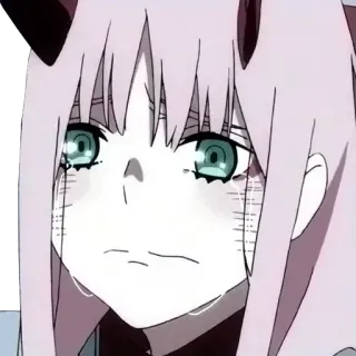 😭 Zero Two Darling in the Franxx Anime, Chorando, Triste, Zero Two, Darling in the Franxx, Personagem, Fanart telegram sticker