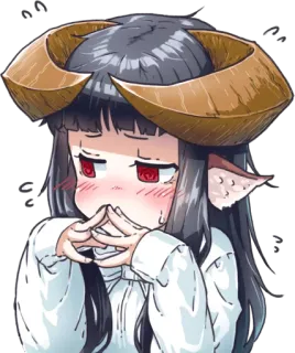 😳 anime, girl, horns, cute, blushing, shy, demon telegram sticker