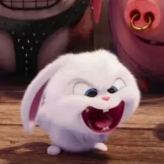 🐇 Snowball The Secret Life of Pets rabbit, animal, cartoon, white, bunny, pet telegram sticker