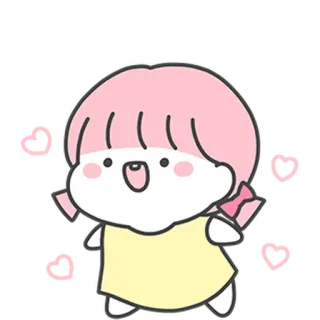 😝 süß, Cartoon, Mädchen, rosa, lieblich, Figur telegram sticker
