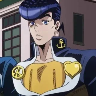 😐 Josuke Higashikata JoJo's Bizarre Adventure 애니메이션, 만화, 히가시카타 죠스케, 죠죠의 기묘한 모험, 다이아몬드는 부서지지 않는다, 캐릭터 telegram sticker
