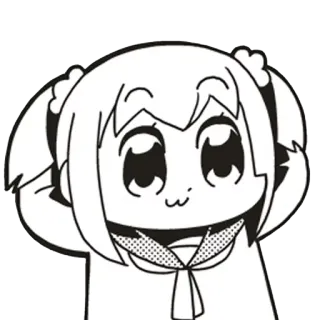 🙆 Popuko Pop Team Epic Anime, Manga, Popuko, Pop Team Epic, Cartone animato telegram sticker