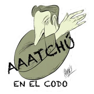 🤧 AAATCHÚ EN EL CODO starnuto, tosse, etichetta, salute, prevenzione, cartoni animati telegram sticker