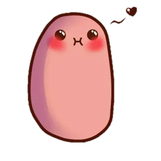 🥔 cute, kawaii, potato, blush, cartoon, character telegram sticker