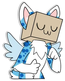 📦 box, cat, animal, cute, sticker, furry, character telegram sticker