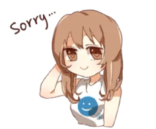 🙂 Sorry anime, girl, sorry, apology, cartoon telegram sticker