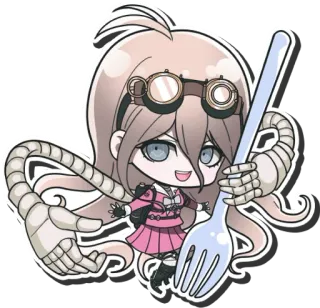 🔩 Miu Iruma Danganronpa V3: Killing Harmony anime, cartoon, danganronpa, miu iruma, skeleton, fork telegram sticker