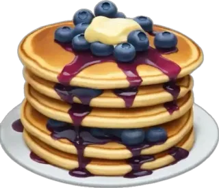 🤩 pancakes, blueberries, breakfast, food, sweet, dessert telegram sticker