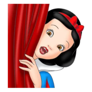 😦 Snow White disney, prinzessin, cartoon, schneewittchen, vorhang, spähen telegram sticker