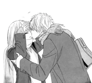 🖤 Anime, Manga, Bacio, Coppia, Romance, Illustrazione telegram sticker