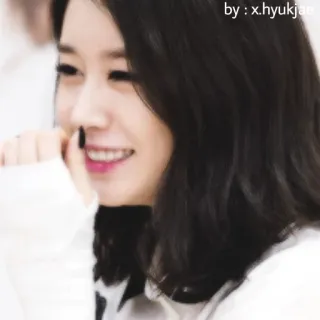 😂 by : x.hyukjae korean, girl, woman, person, smile, face whatsapp sticker