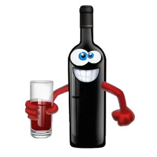 😍 вино, бутылка, напиток, алкоголь, мультфильм, стекло telegram sticker