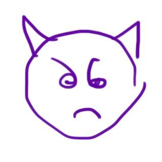 👿 diabo, bravo, desenho animado, chifres, roxo, emoji whatsapp sticker