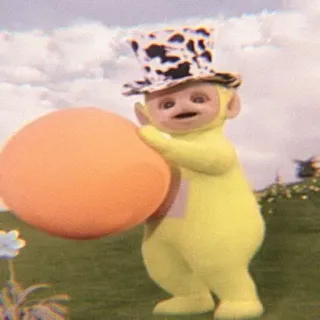 💭 Laa-Laa Teletubbies Télétubbies, Laa-Laa, jaune, dessin animé, enfantin telegram sticker