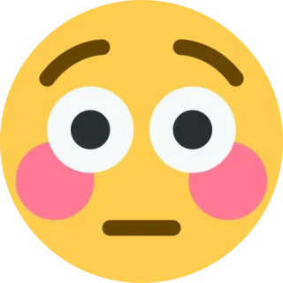 😳 emoji, face, blush, expression, shy, nervous telegram sticker