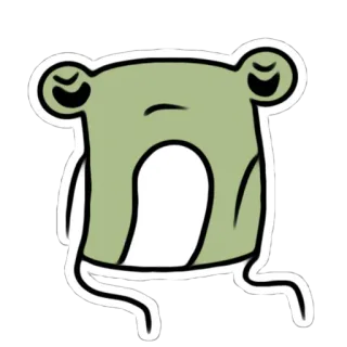😞 katak, kartun, imut, binatang, hijau whatsapp sticker