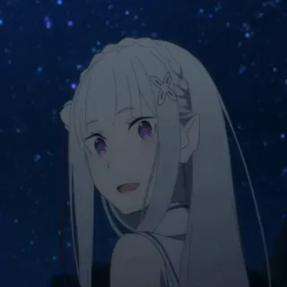🤍 Emilia Re:Zero Anime, Emilia, Re:Zero, Elfa, capelli bianchi telegram sticker